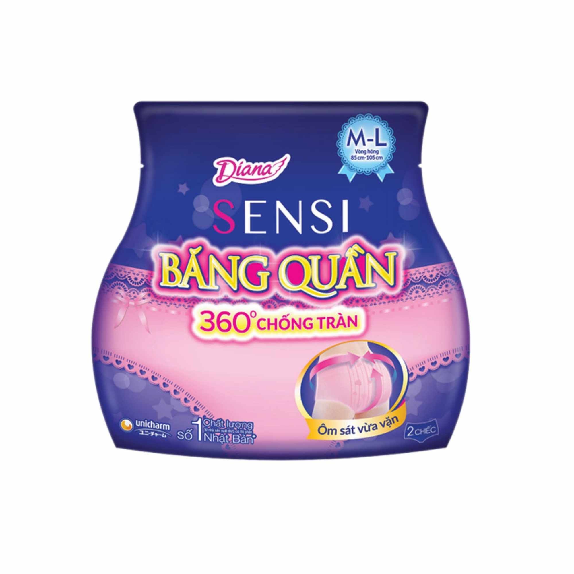 Băng vệ sinh Diana Sensi Ban đêm dạng quần size M-L gói 2 miếng