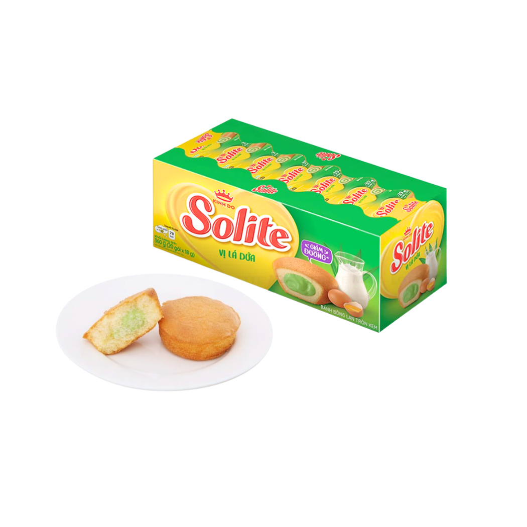 Bánh bông lan cuộn kem SOLITE vị lá dứa 360G (I0015933)