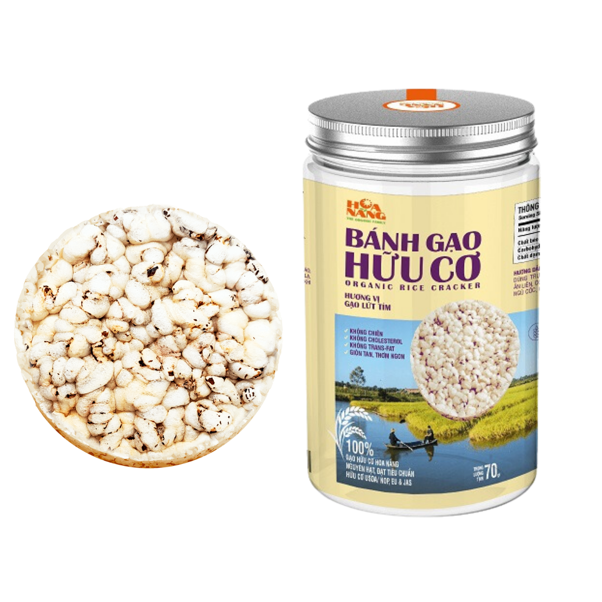 Bánh gạo hữu cơ Hoa Nắng vị gạo lức tím 70 g (I0015776)