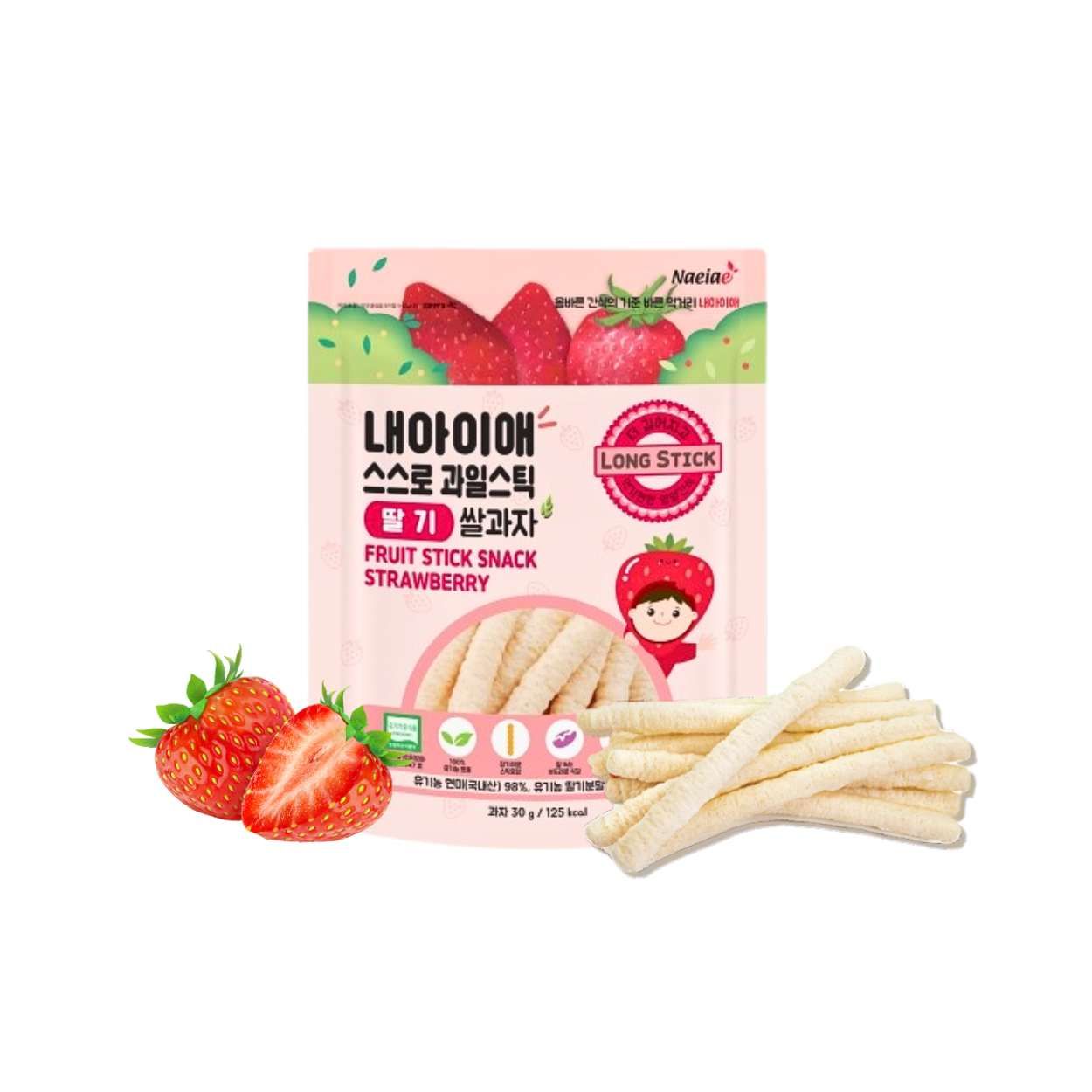 Bánh gạo lứt hữu cơ hình que vị Dâu Naeiae gói 30g (I0020330)