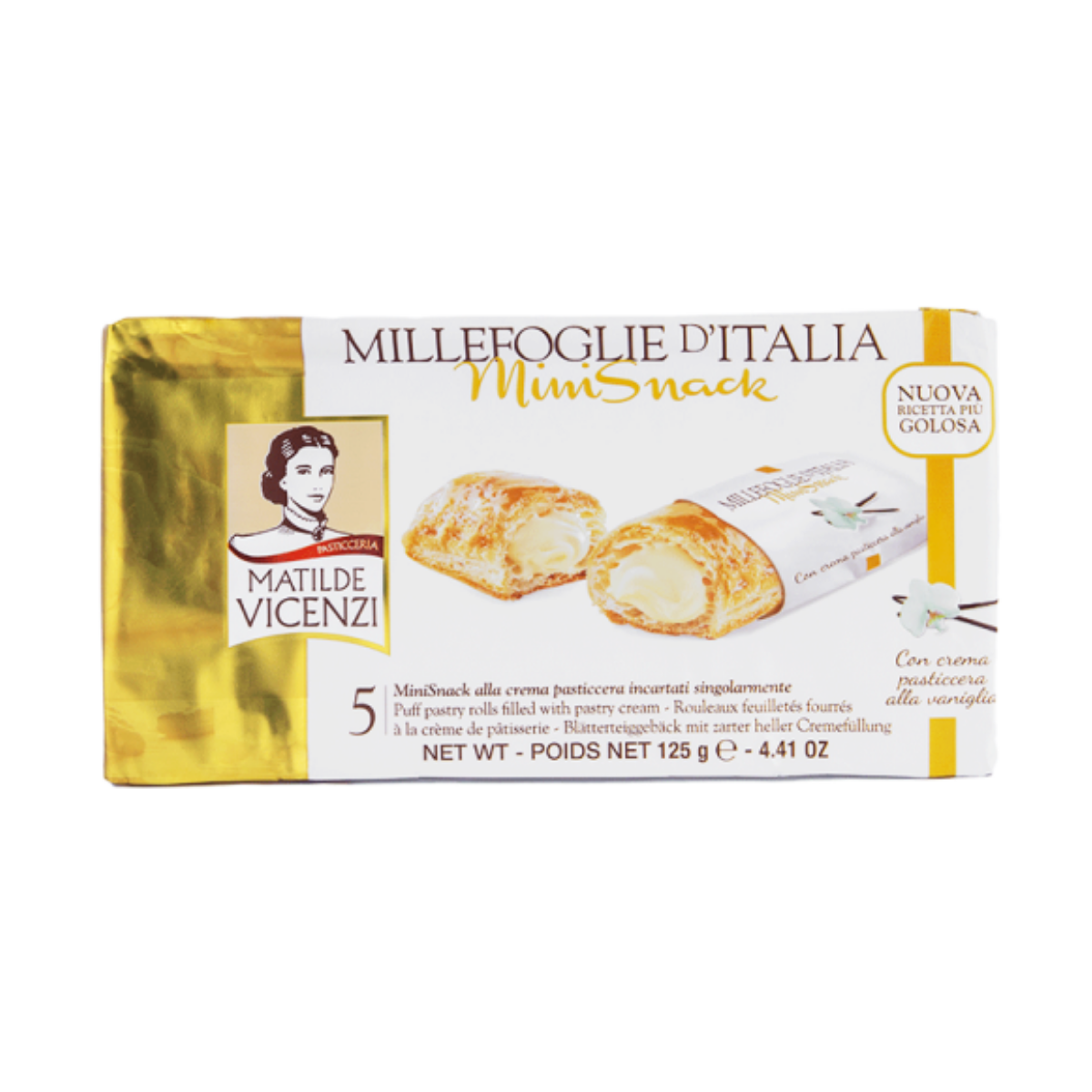 Bánh ngàn lớp Minisnack nhân kem bánh ngọt Matilde Vicenzi 125 g