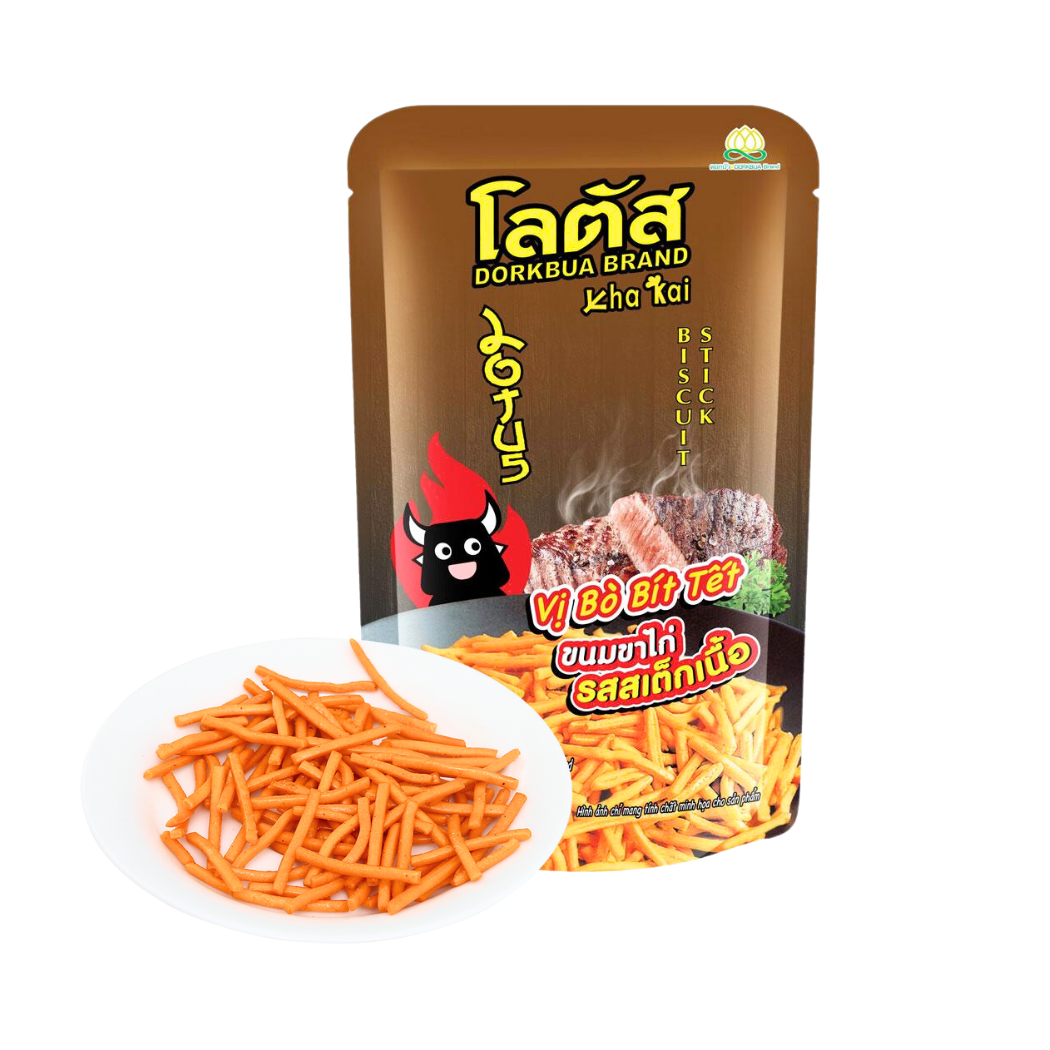 Bánh que Dorkbua vị Bò bít tết gói 62 g