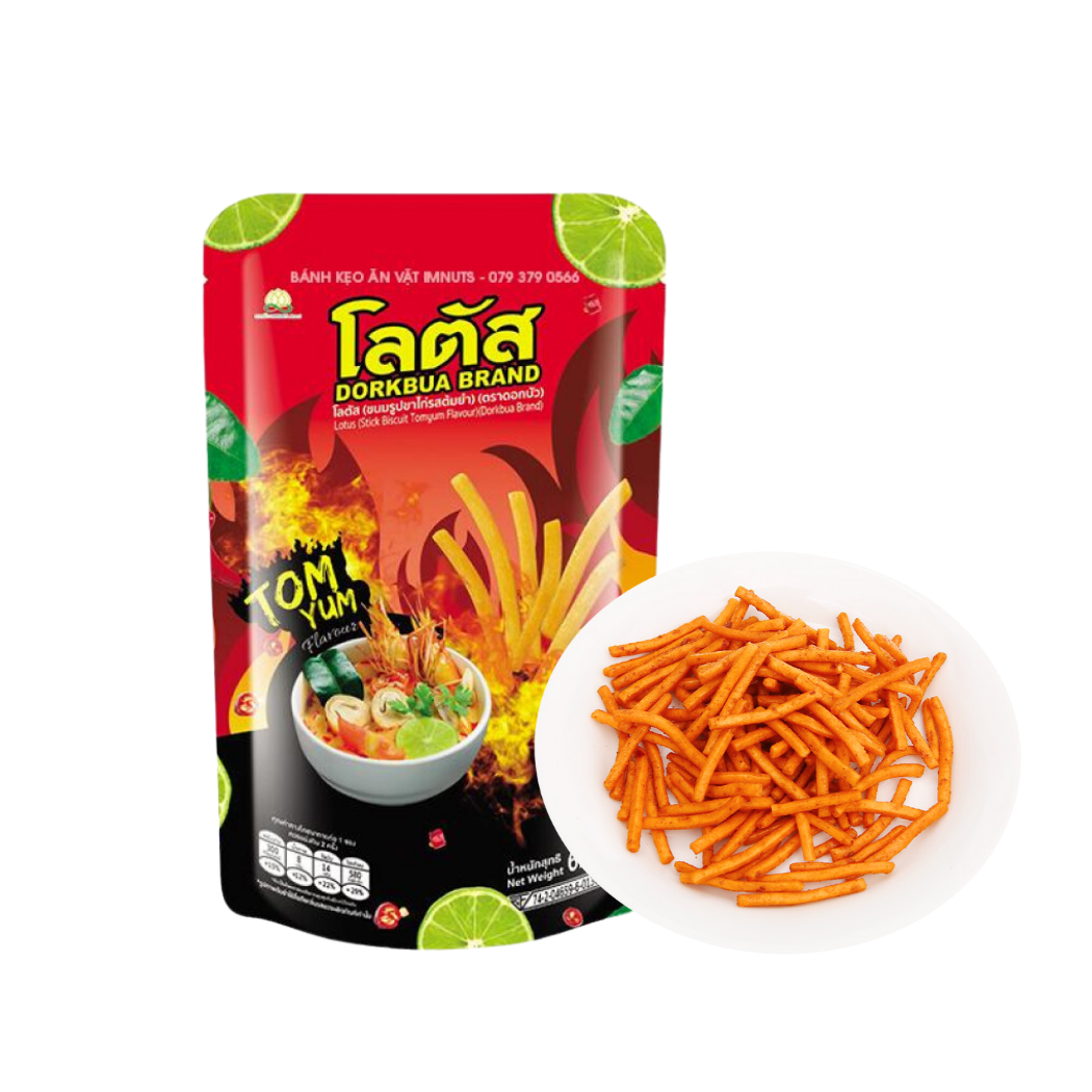 Bánh que Dorkbua vị Tomyum gói 62 g