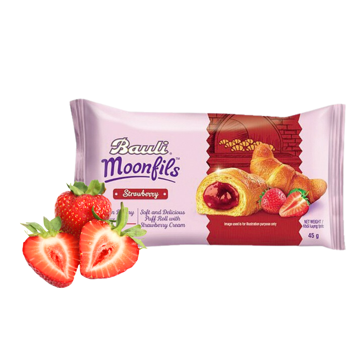 Bánh sừng bò Bauli Moonfils nhân Dâu 45 g