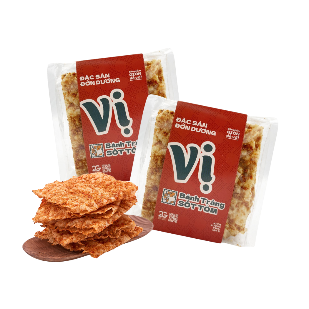 Bánh tráng sốt tôm Vị