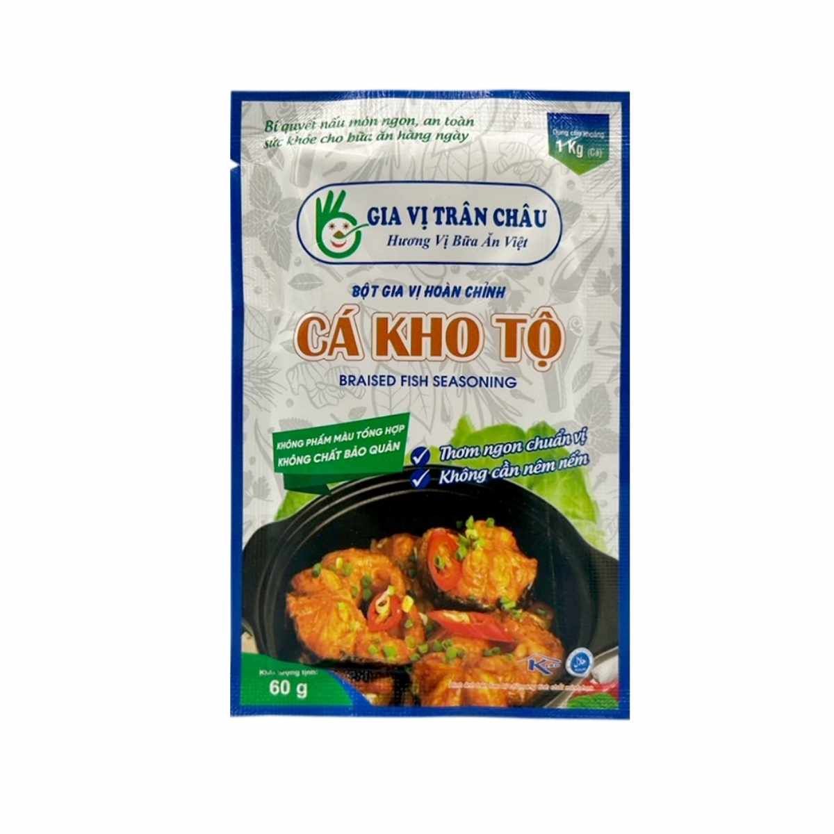 Bột Gia Vị Hoàn Chỉnh Cá Kho Tộ Gia Vị Trân Châu gói 60 g