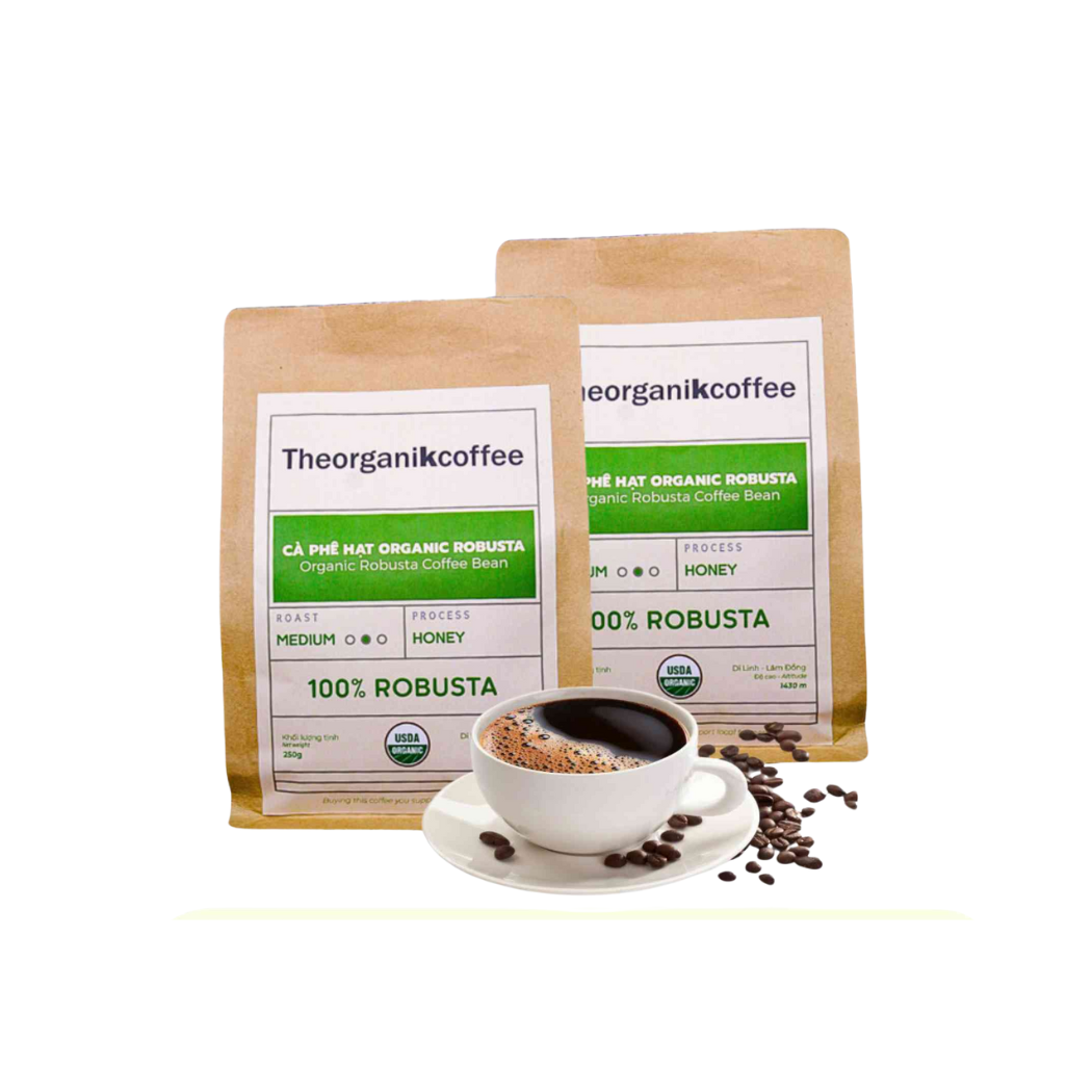 Cà phê 100% Robusta rang xay Theorganikcoffee 250G (I0012503)