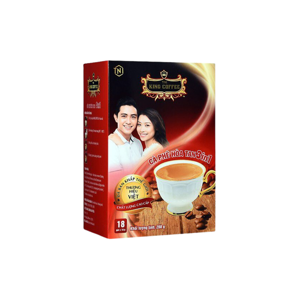 Cà phê hòa tan 3in1 King Coffee 18 gói x 16g/Hộp