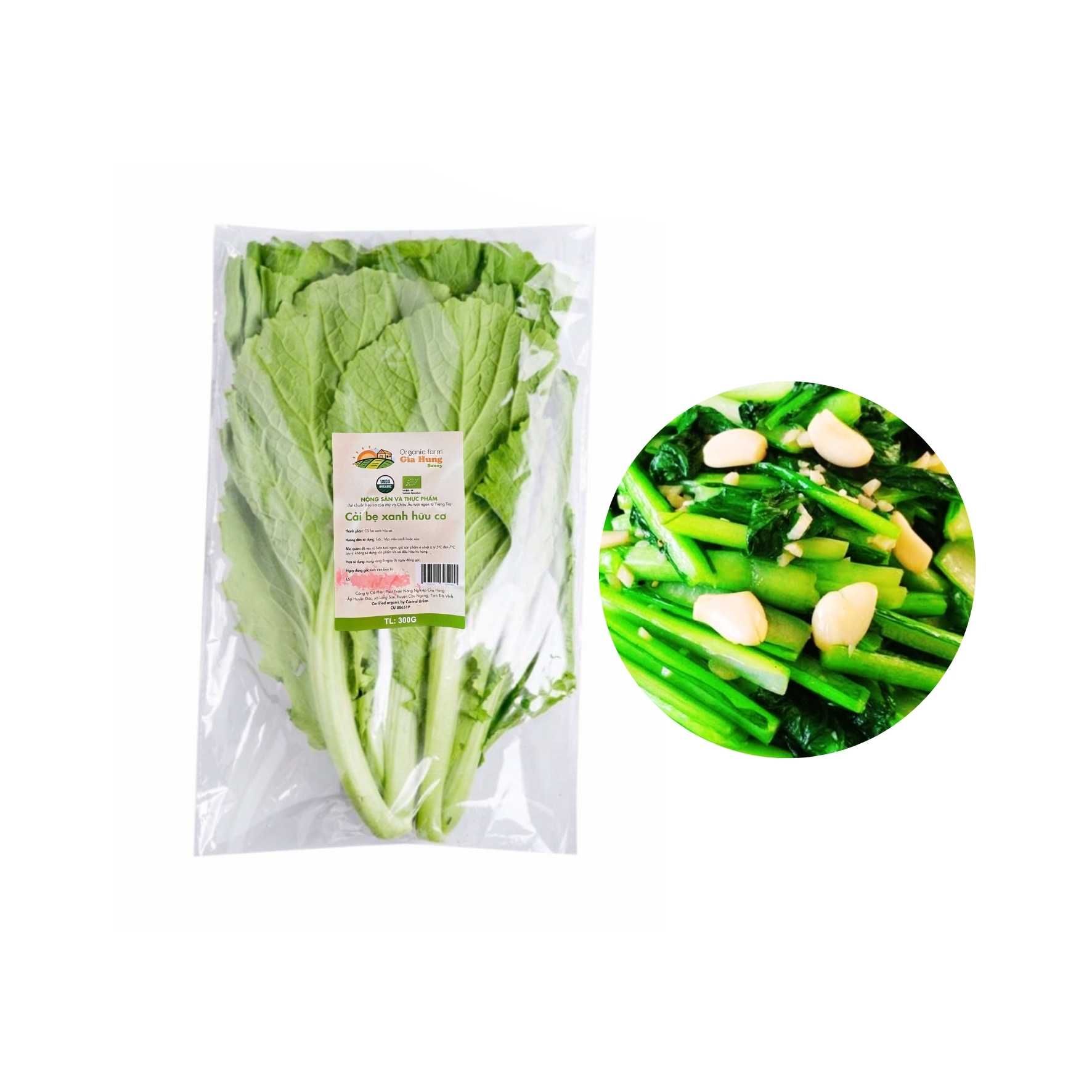 Cải bẹ xanh hữu cơ Gia Hưng 300 g