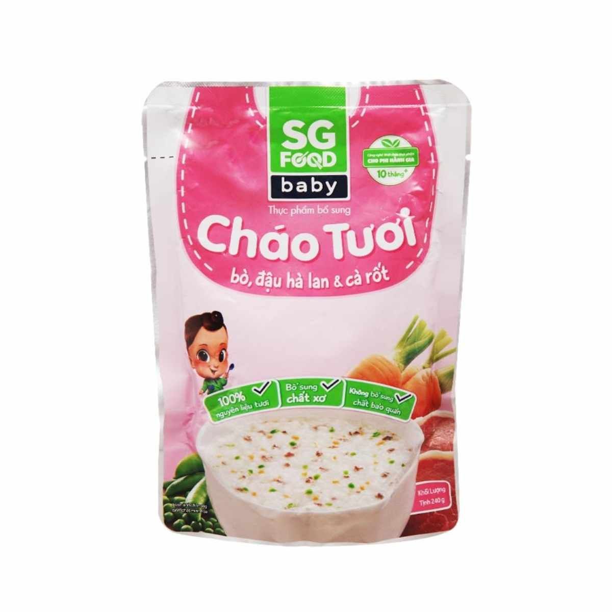 Cháo tươi baby gà cà rốt SG Food gói 240 g