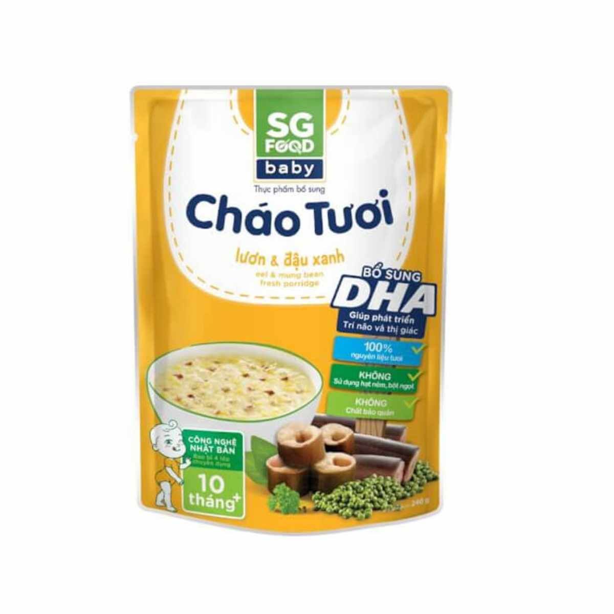 Cháo tươi baby lươn đậu xanh SG Food gói 240 g