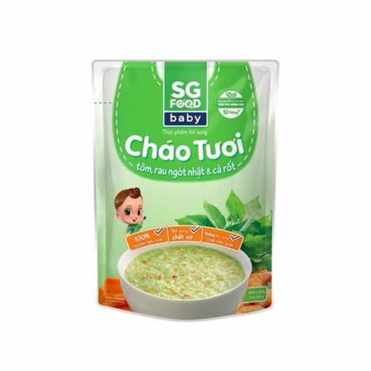 Cháo tươi baby tôm rau ngót Nhật cà rốt SG Food gói 240 g