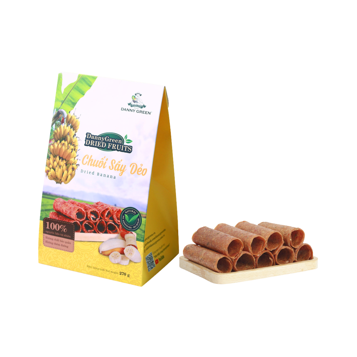 Chuối sấy dẻo DannyGreen hộp 270g