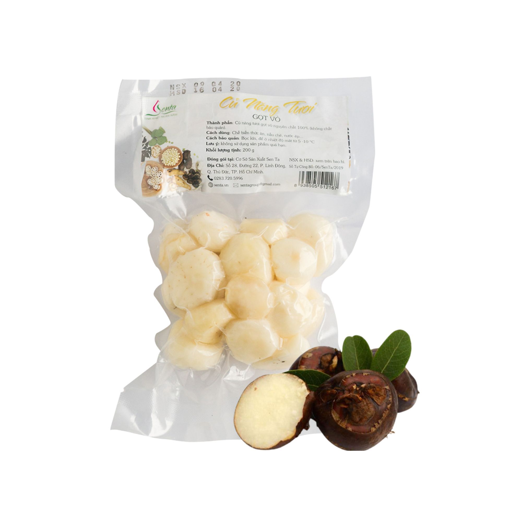 Củ năng tươi gọt vỏ Senta 200 g (I0002743)
