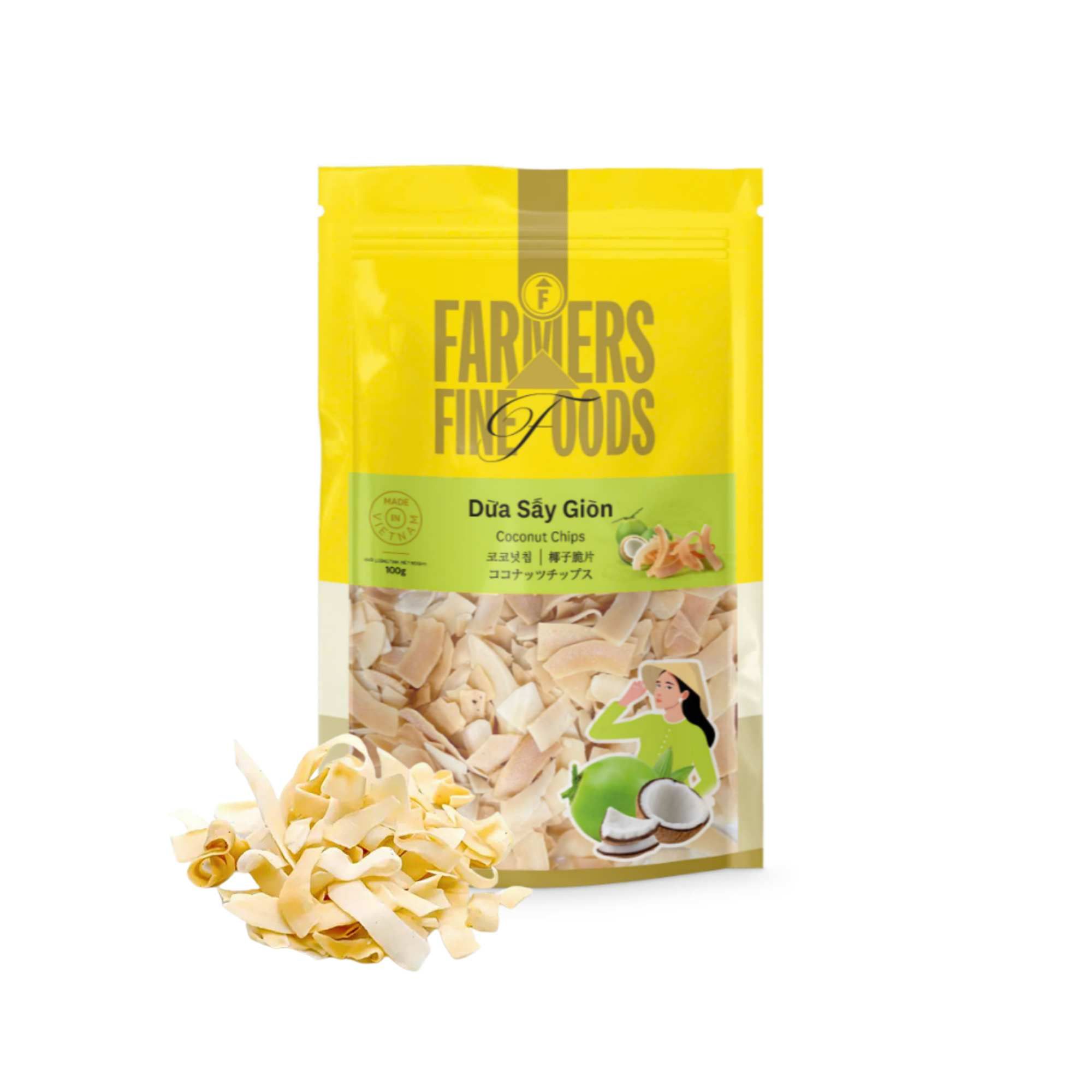 Dừa sấy giòn Farmers Fine Foods túi 100 g