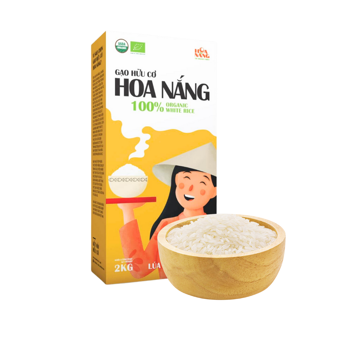 Gạo hữu cơ Hoa Nắng lúa chín vàng hộp 2 kg (I0015773)