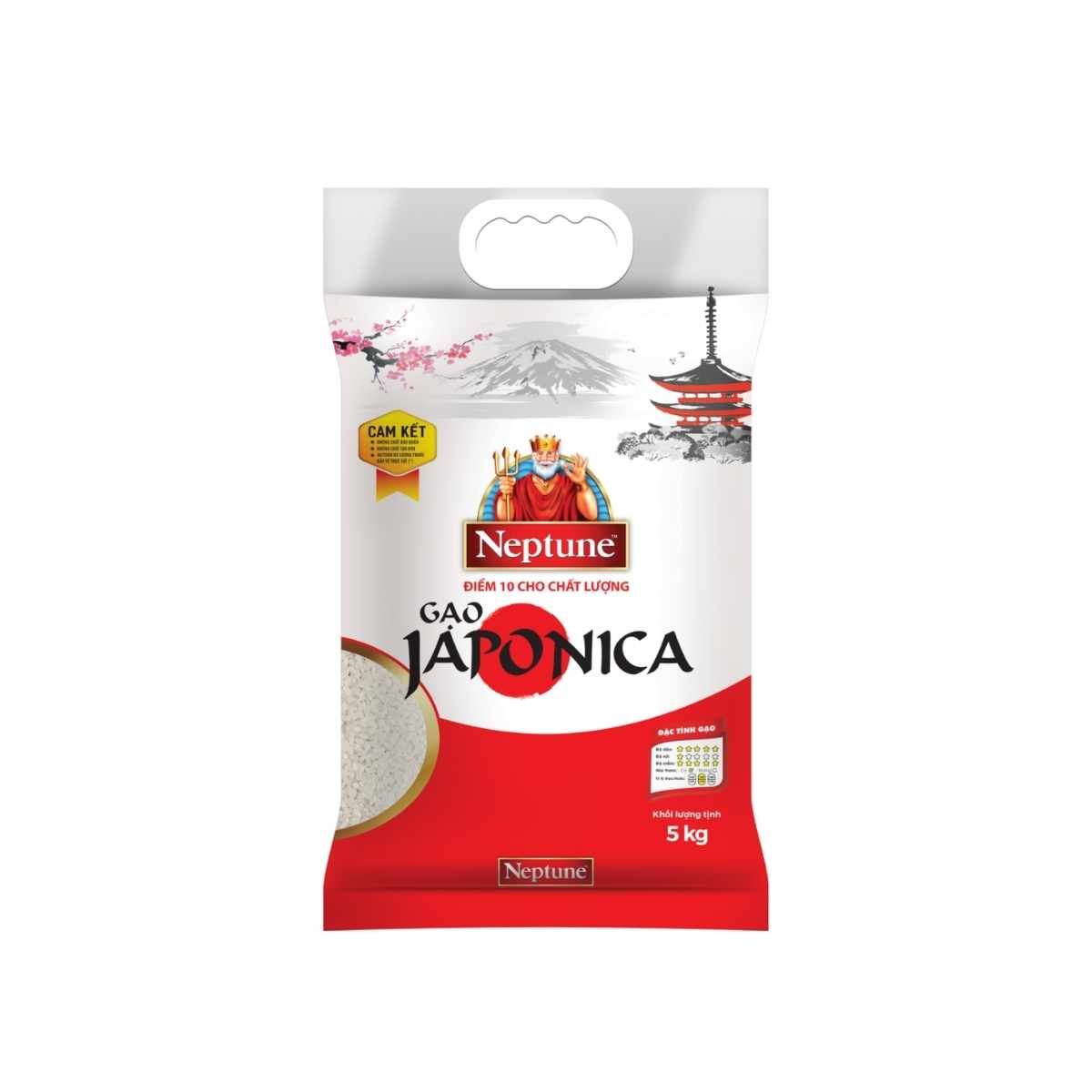 Gạo Japonica Neptune túi 5 kg