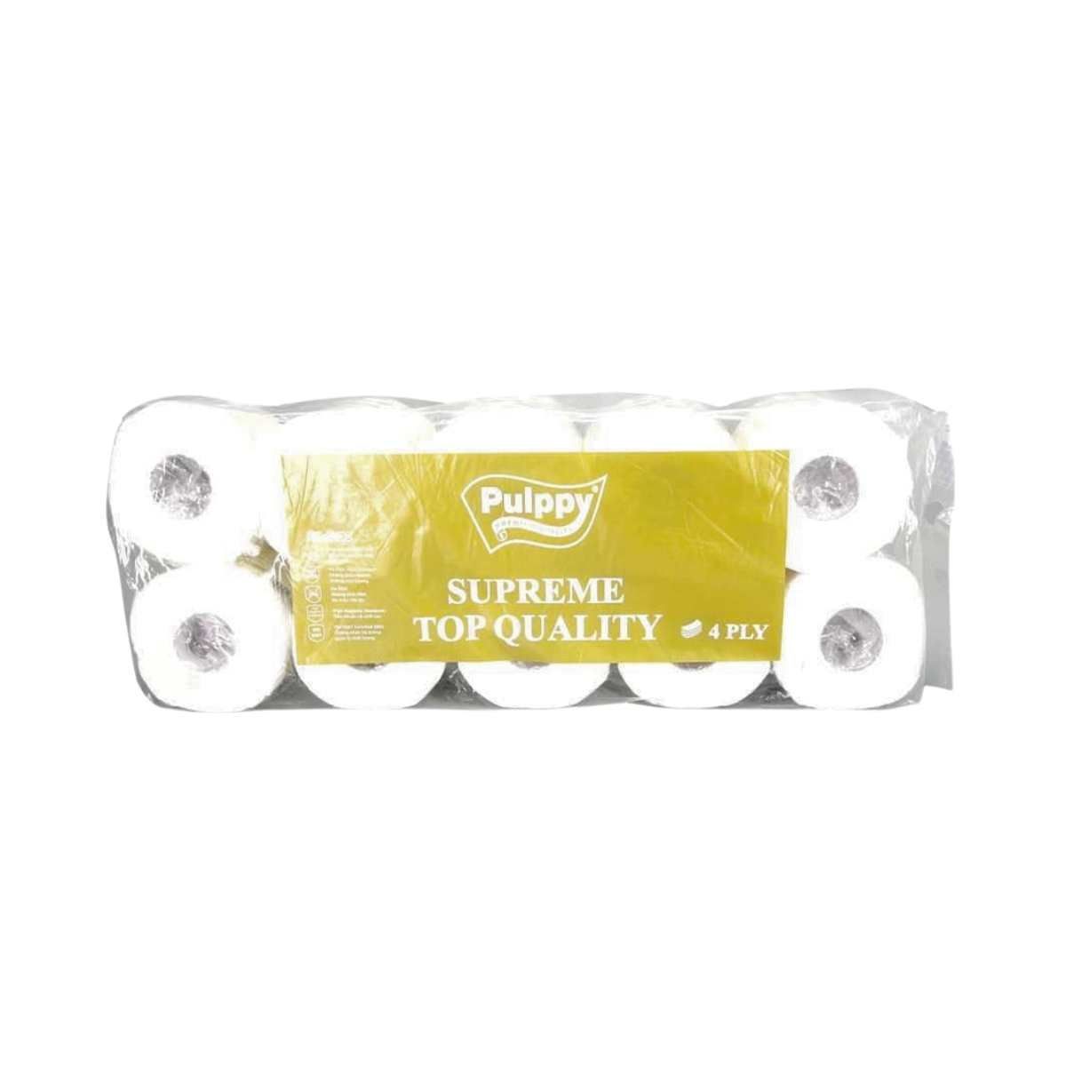 Giấy vệ sinh cao cấp 4 lớp Pulppy Supreme 10 cuộn/lốc