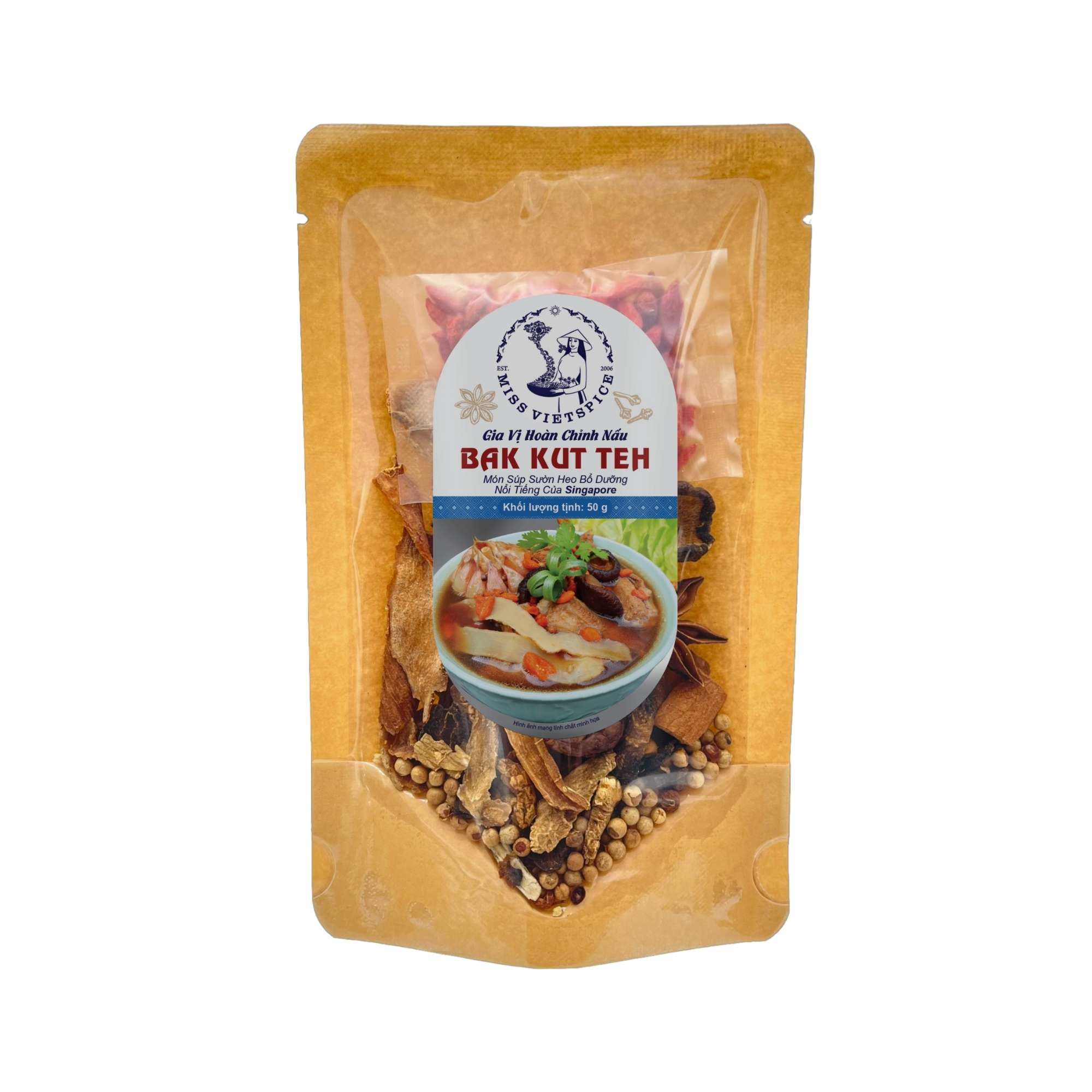 Gia Vị Hoàn Chỉnh nấu Bak Kut The Miss vietspice gói 50 g