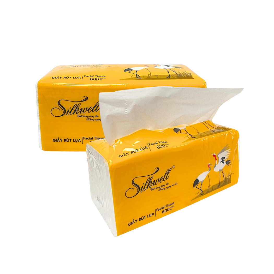 Giấy rút lụa Silkwell gói 20*18.5cm 3 lớp 200 tờ