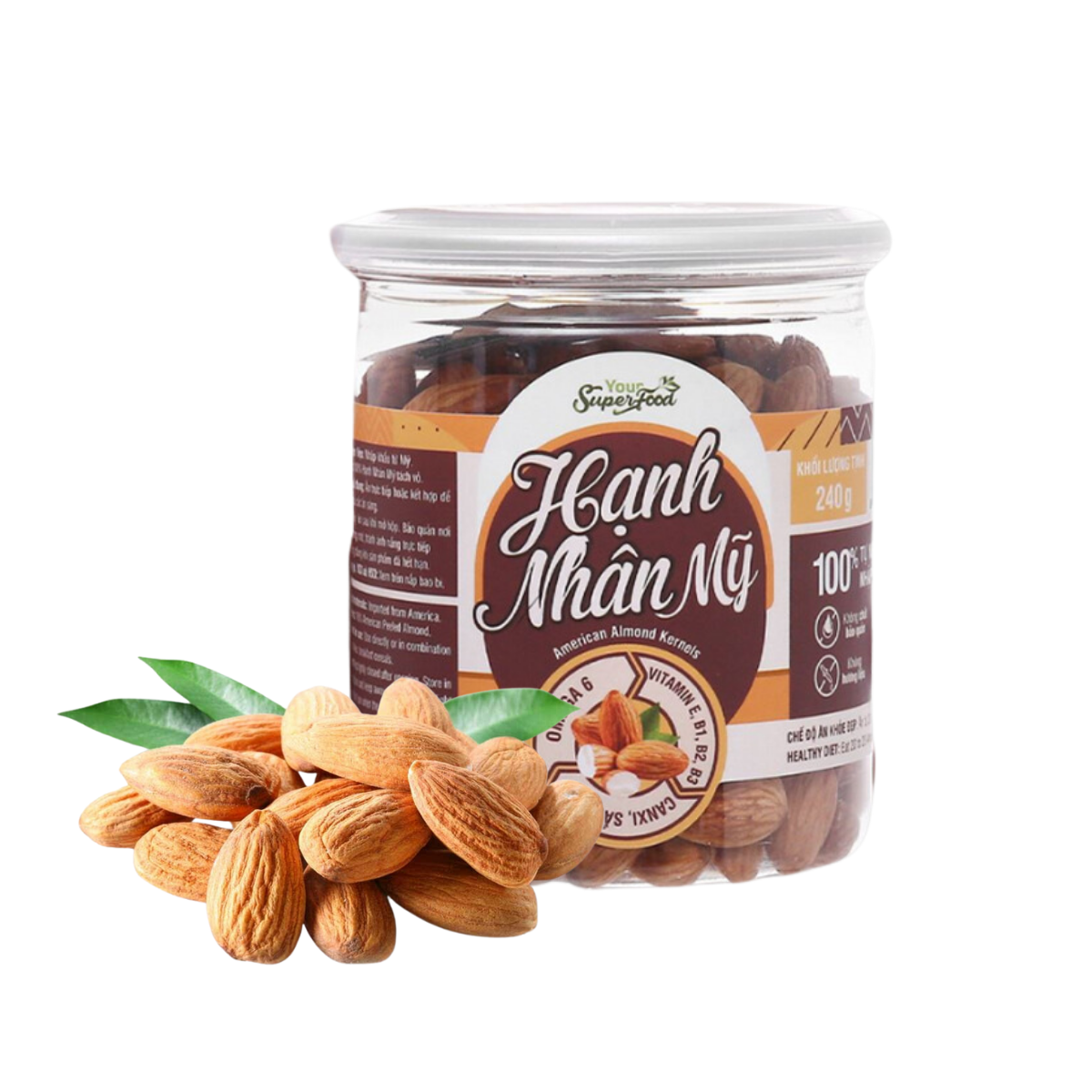 Hạt Hạnh nhân Mỹ Your SuperFood hũ 240 g (I0015743)
