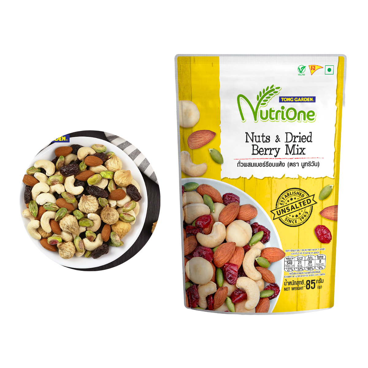 Hỗn hợp các loại hạt và hoa quả Tong Garden 85 g