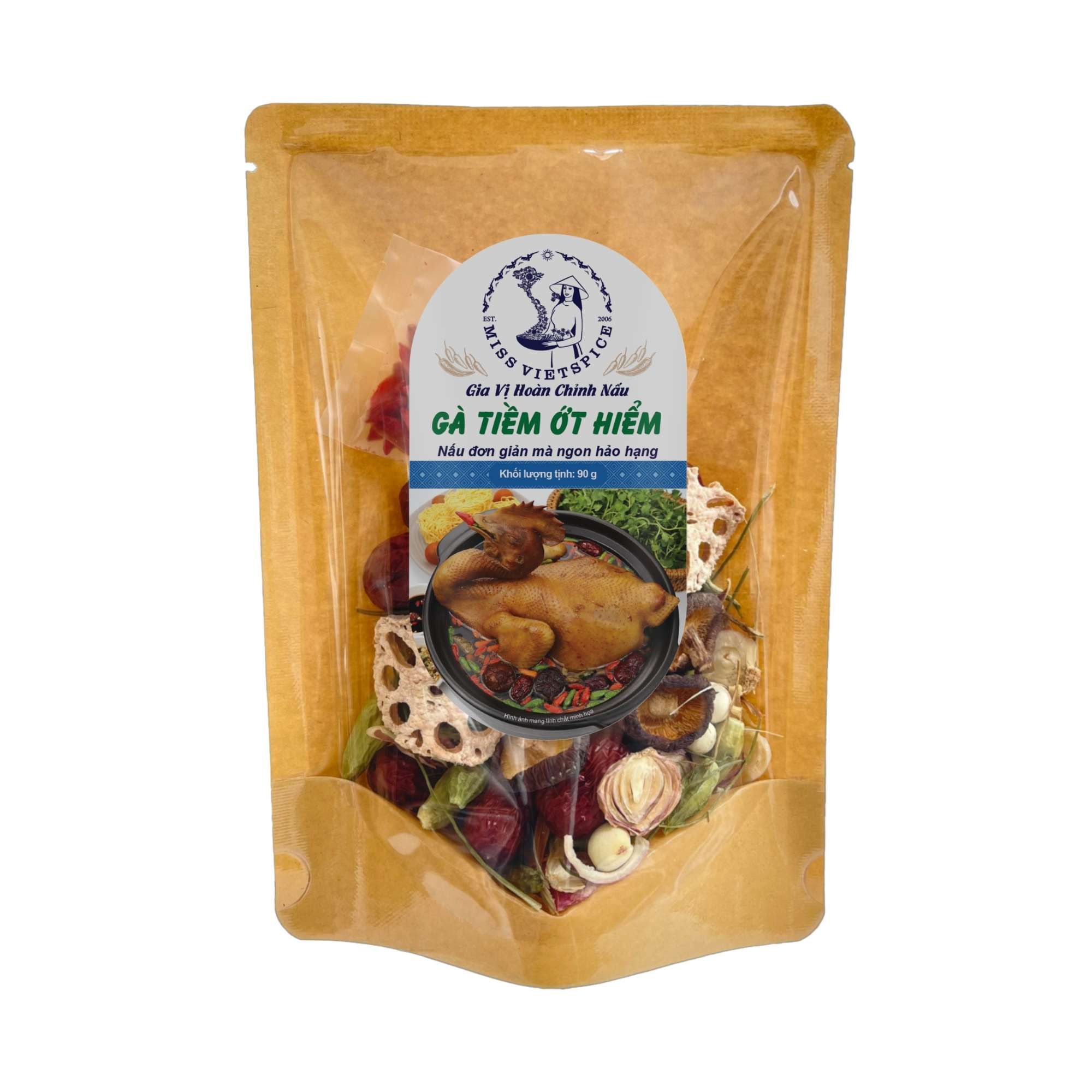 Gia Vị Hoàn Chỉnh nấu Gà Tiềm Ớt Hiểm Miss vietspice gói 90g