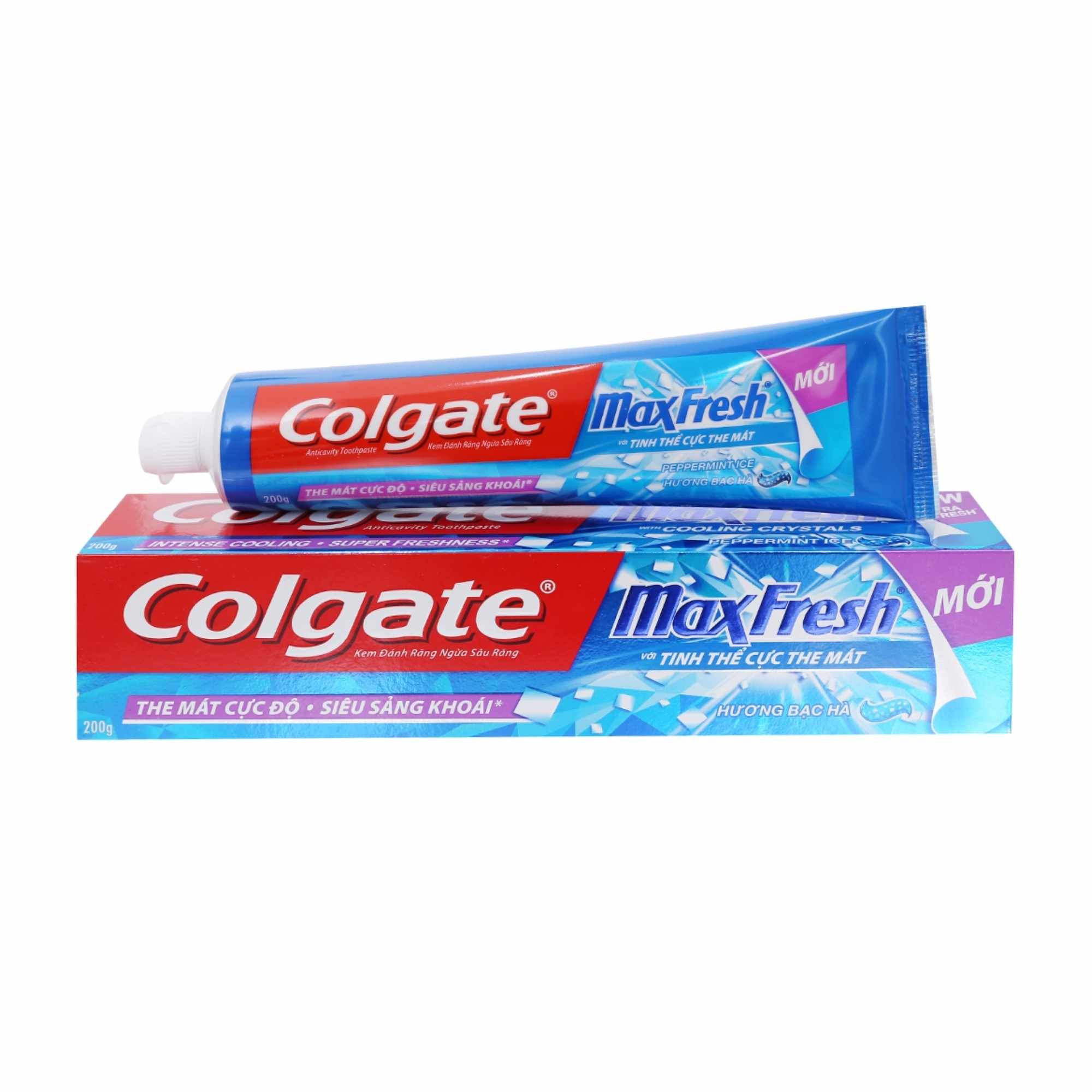 Kem đánh răng Colgate MaxFresh hương bạc hà hộp 173 g x 2 tuýp