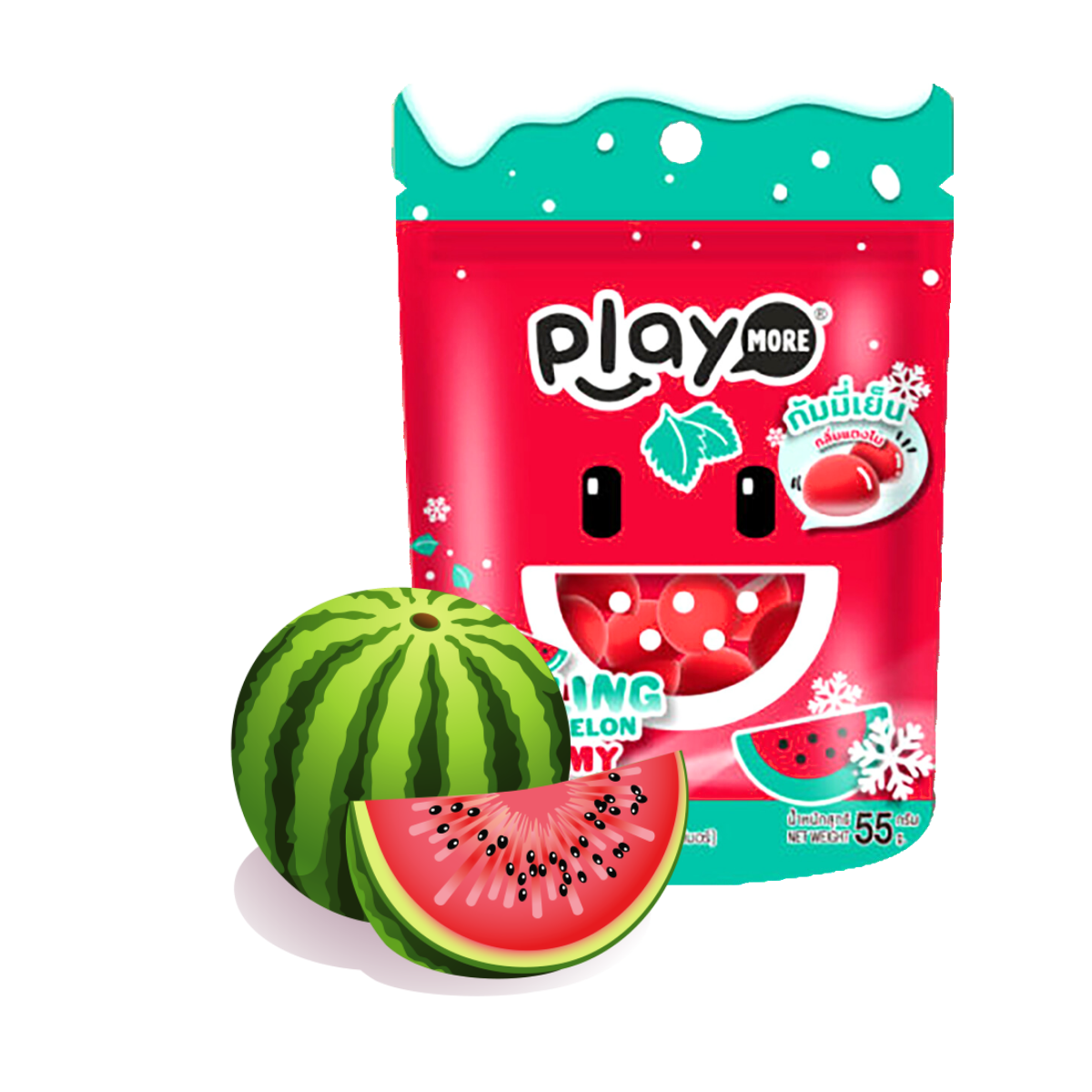 Kẹo dẻo Playmore hương dưa hấu mát lạnh 55 g