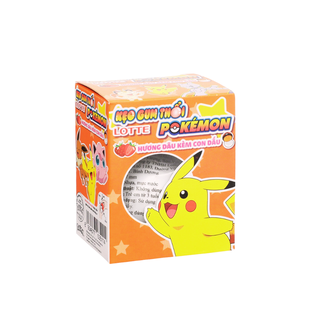 Kẹo gum thổi Pokémon Lotte hương dâu kèm con dấu 3,2G (I0016379)