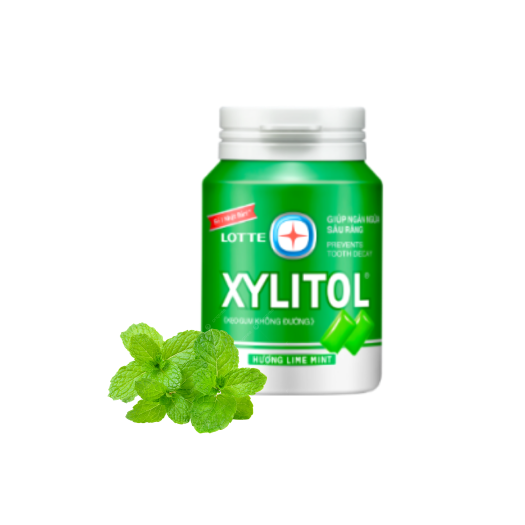 Kẹo gum Xylitol Lotte không đường hương Lime Mint 55.1G (I0016363)