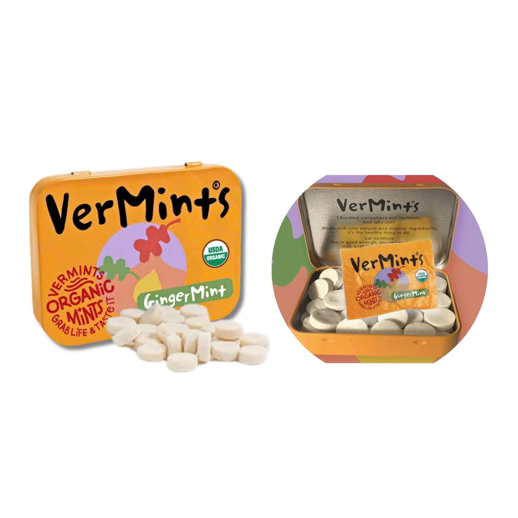Kẹo hữu cơ vị gừng bạc hà Vermints 40 g