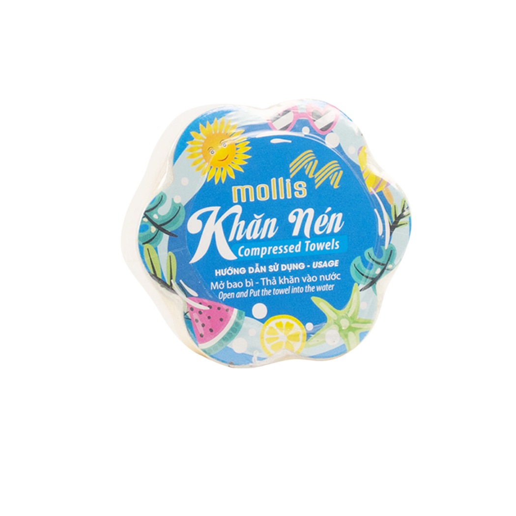 Khăn mặt nén cotton Mollis FNEN 34*84cm