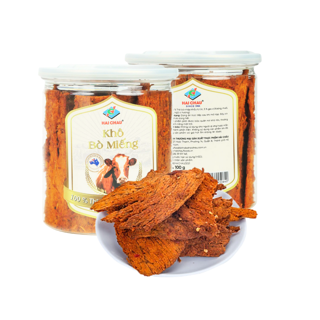 Khô bò Miếng Hải Châu hũ 100 g