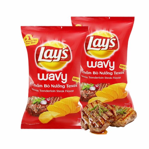 Khoai tây vị thăn bò nướng Texas Lay's Wavy