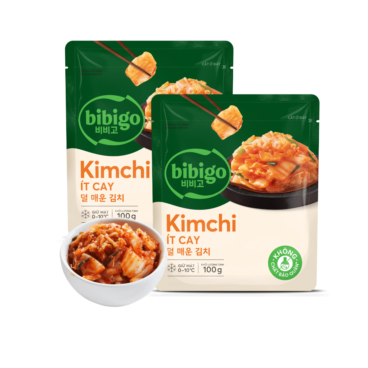 Kim chi cải thảo cắt lát ít cay Bibigo 100g