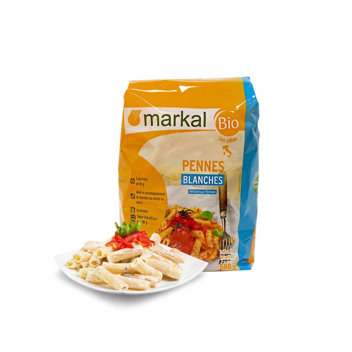 Mì ống trắng hữu cơ penne Markal 500 g