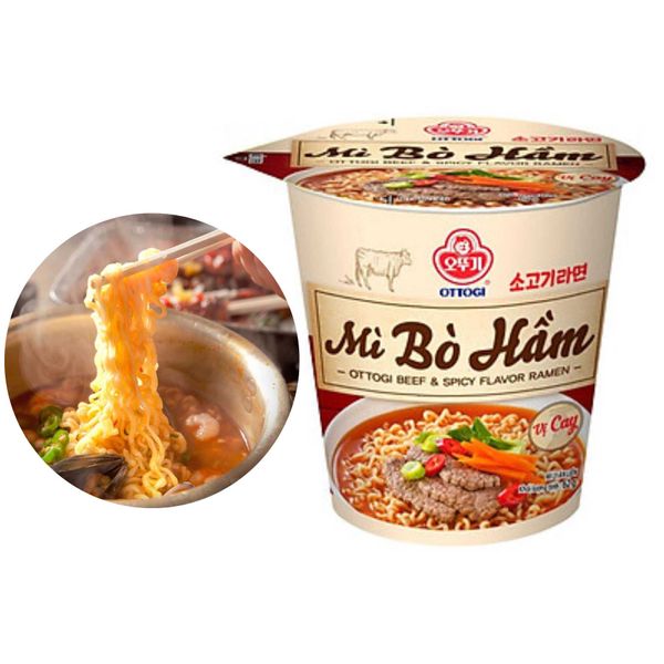 Mì ly bò hầm vị cay Ottogi 62G