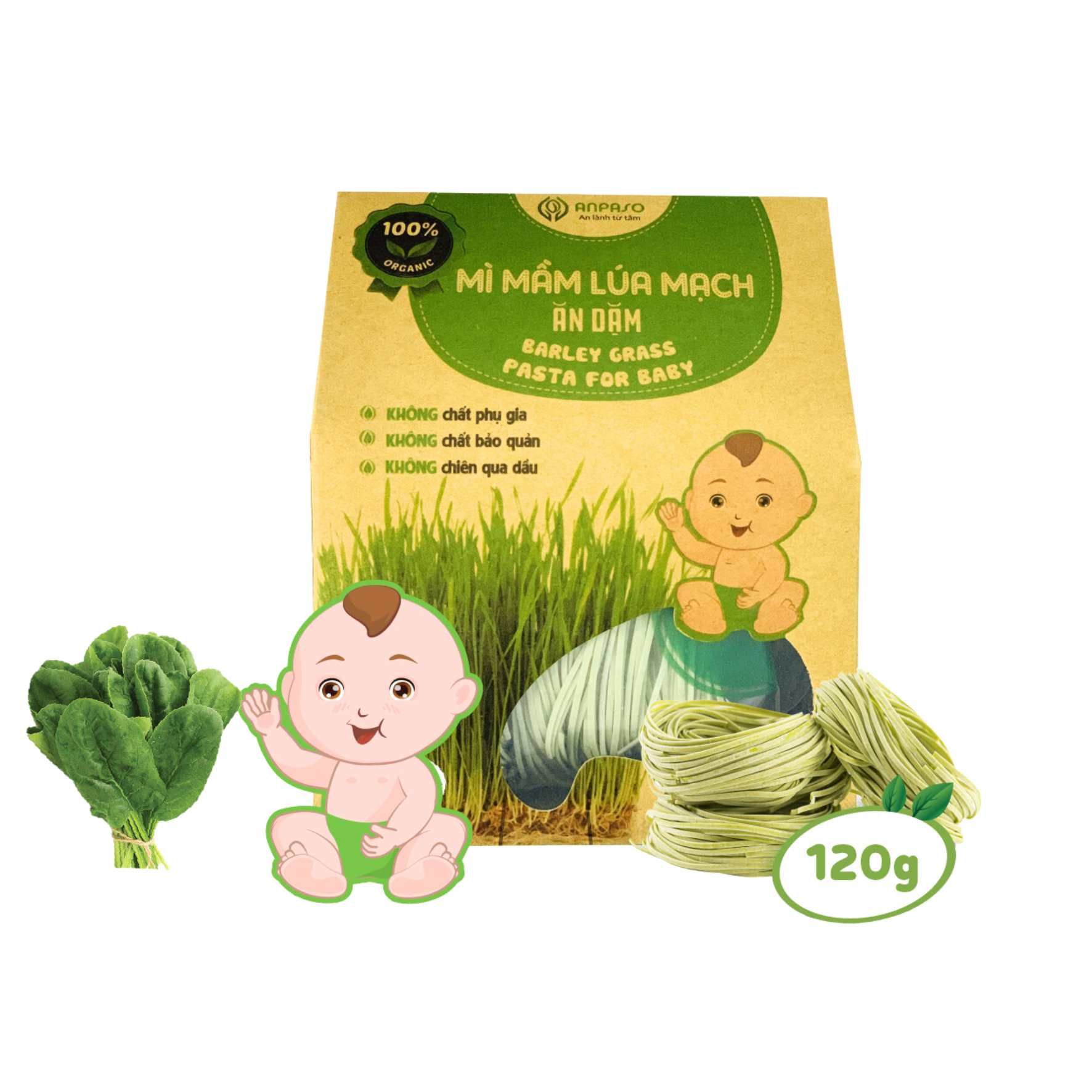 Mì Mầm Lúa Mạch Organic Anpaso 120G