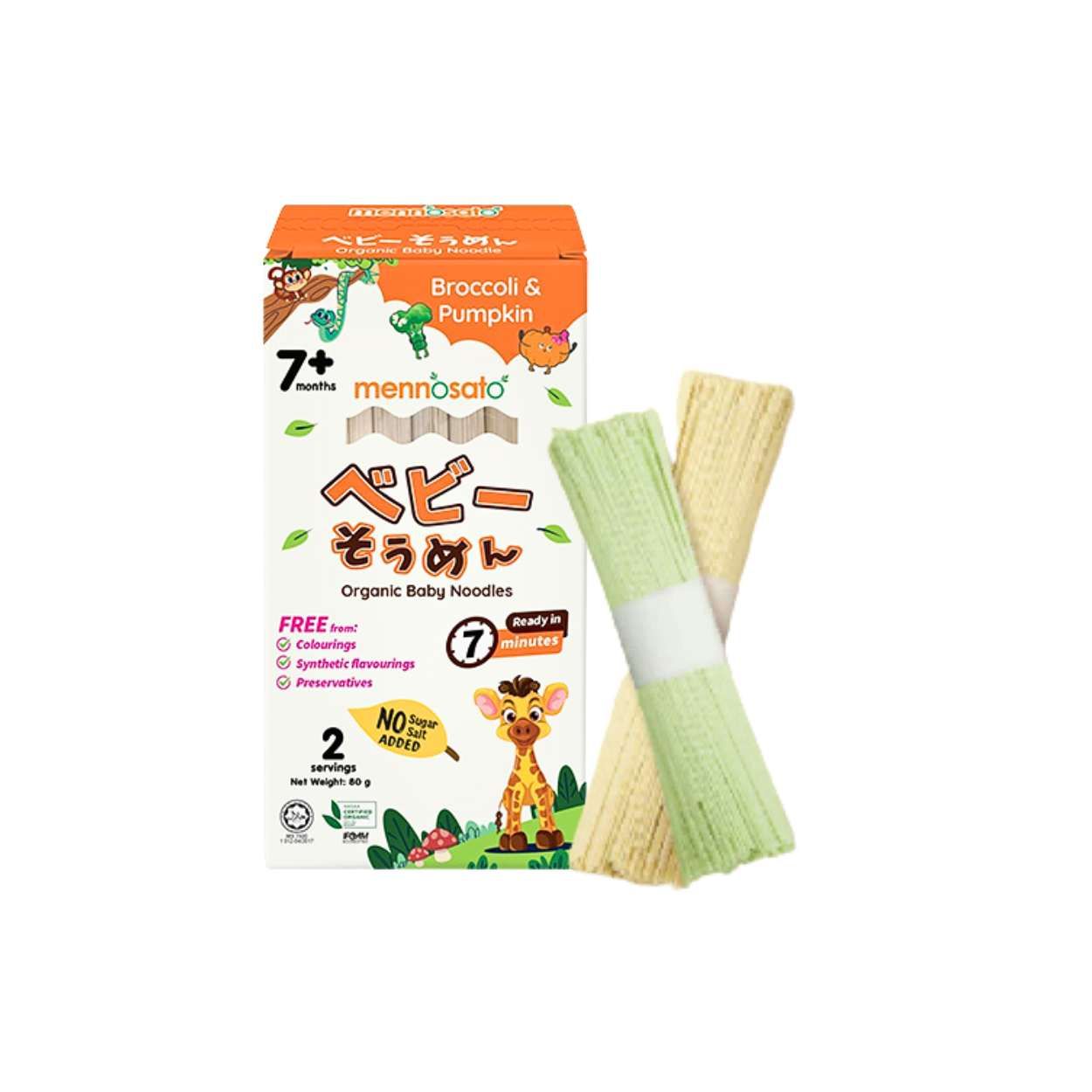 Mì rau củ hữu cơ vị Bông Cải Bí Ngô MenNoSato hộp 80g (I0020335)