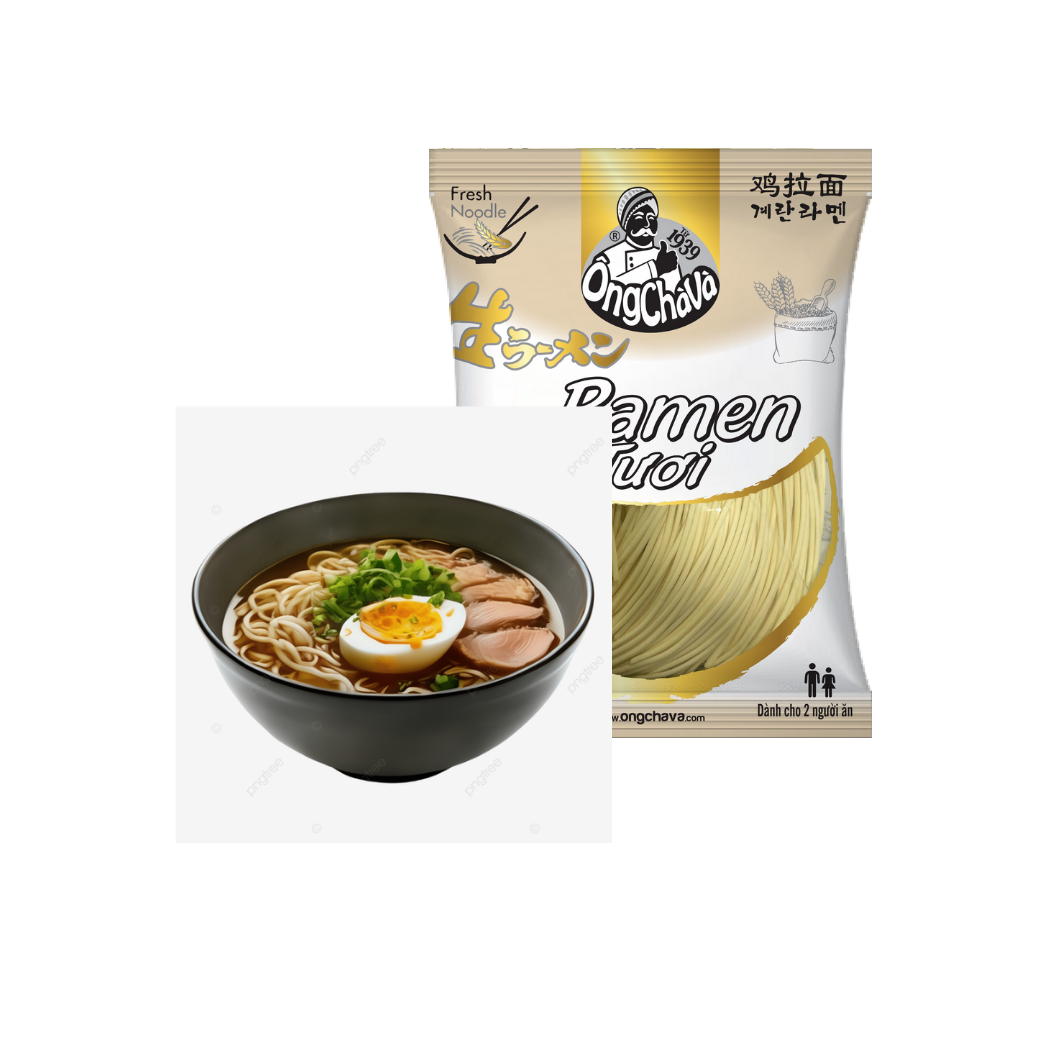 Mì sợi tròn Ramen tươi Ông Chà Và 150g
