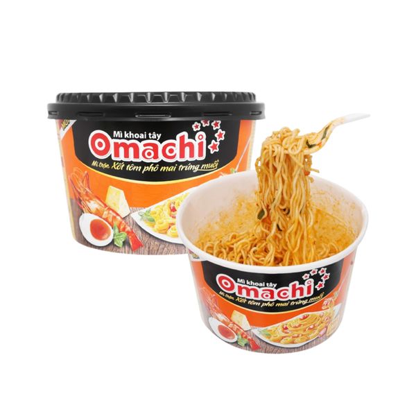 Mì trộn Omachi xốt tôm phô mai trứng muối hộp 105 g (I0009365)