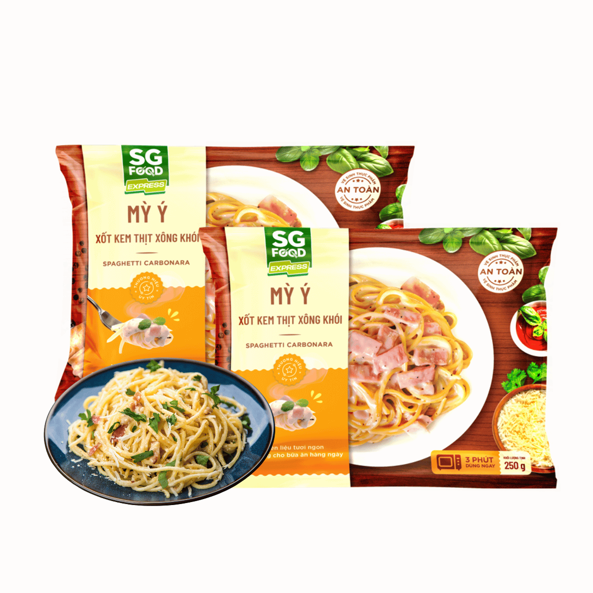 Mỳ ý sốt kem thịt xông khói SG Food 250G
