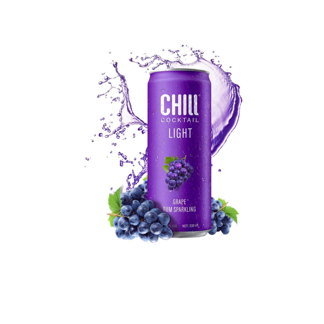 Nước Cocktail Chill Light vị Rum Nho lon 330 ml
