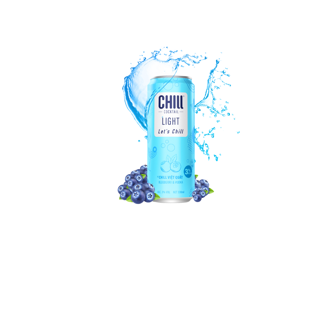 Nước Cocktail Chill Light vị Vodka Việt Quất lon 330 ml