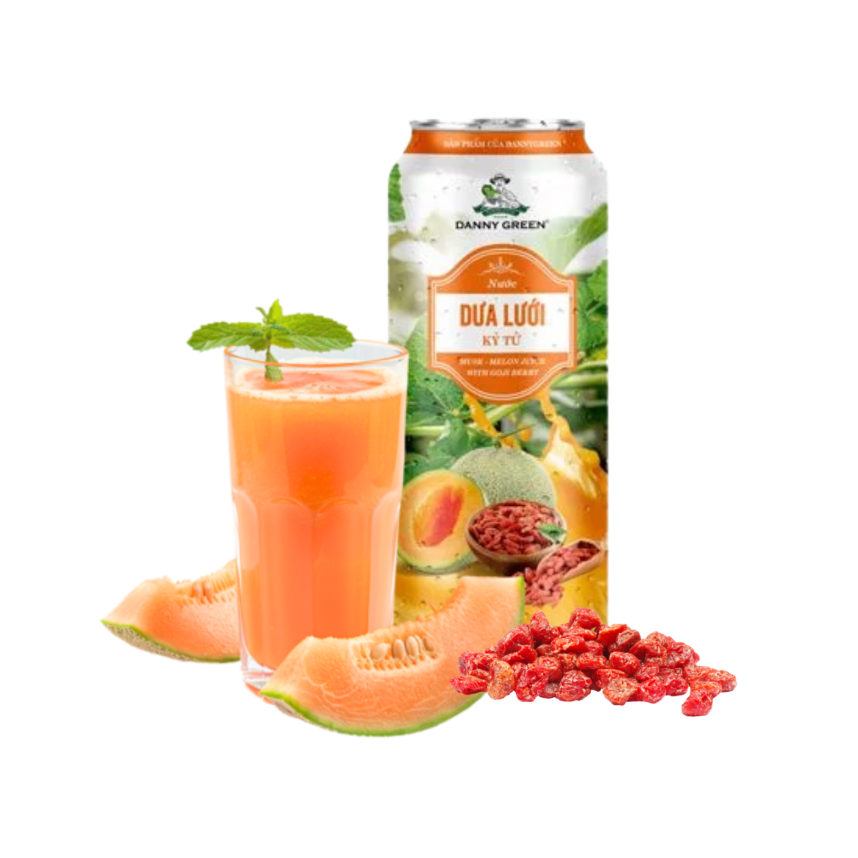 Nước dưa lưới kỷ tử DannyGreen lon 320ml