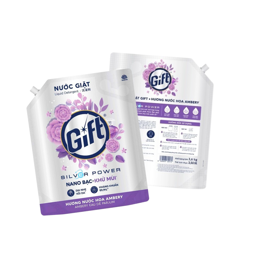 Nước giặt Gift hương nước hoa Ambery túi 3.6 kg