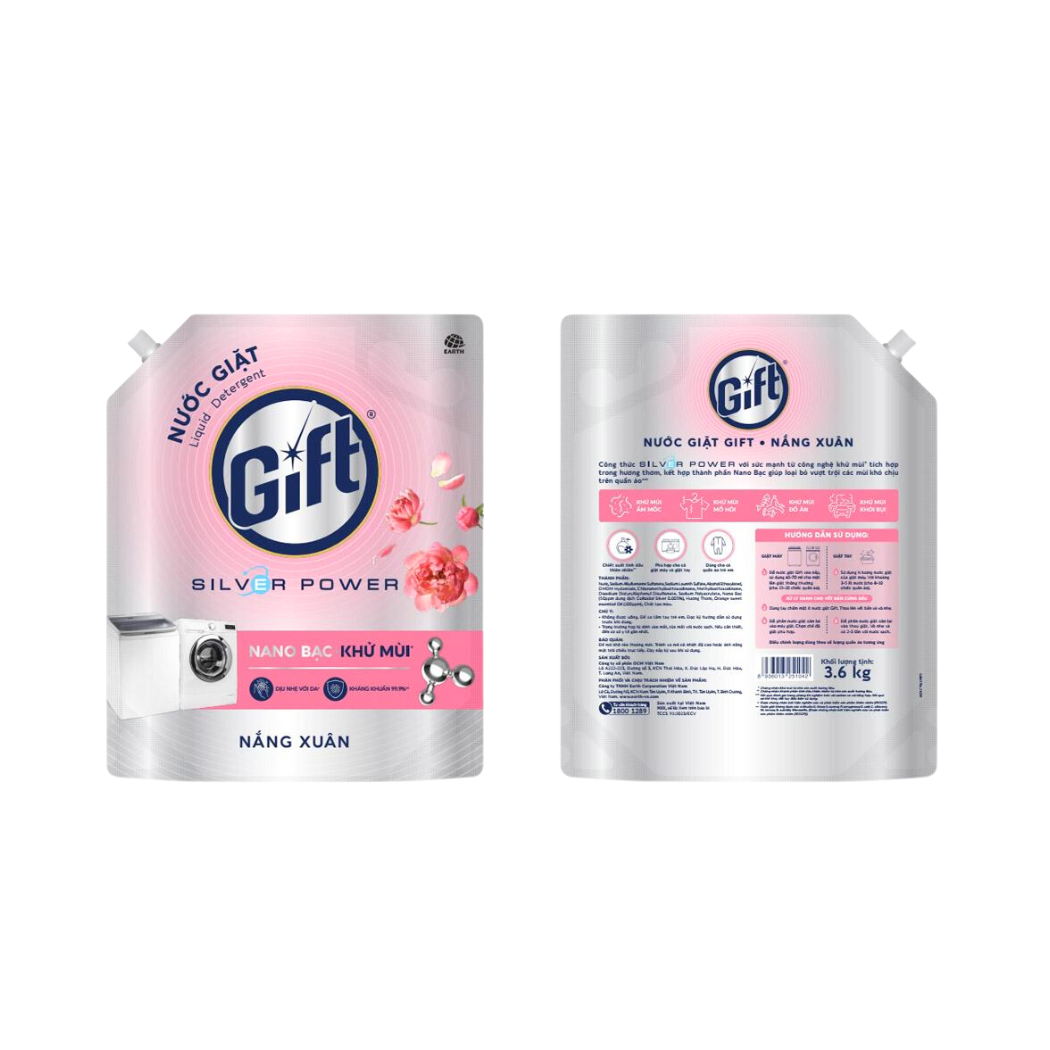 Nước giặt Gift Nắng Xuân túi 3.6 kg