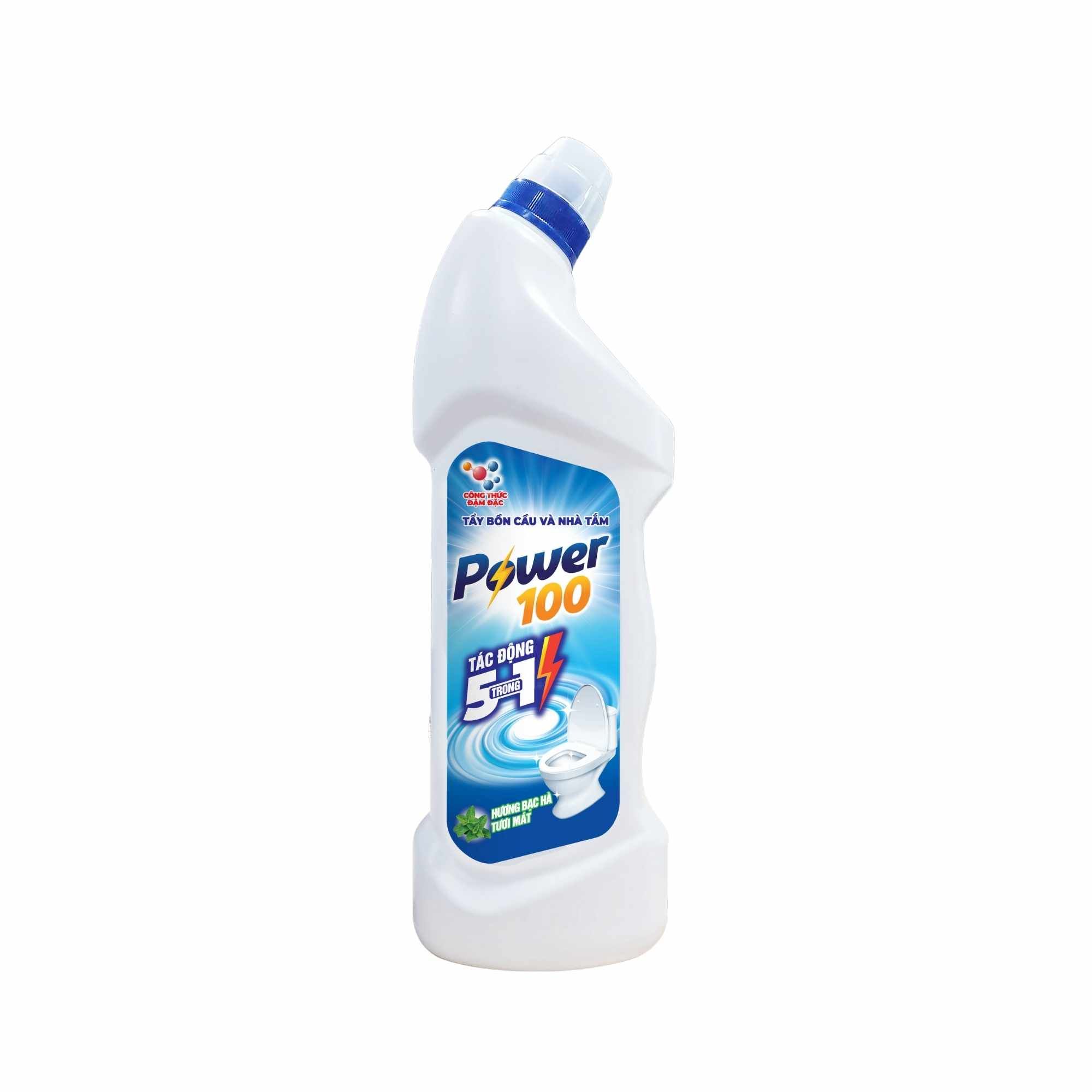 Nước tẩy bồn cầu nhà tắm hương bạc hà Power100 chai 900 ml