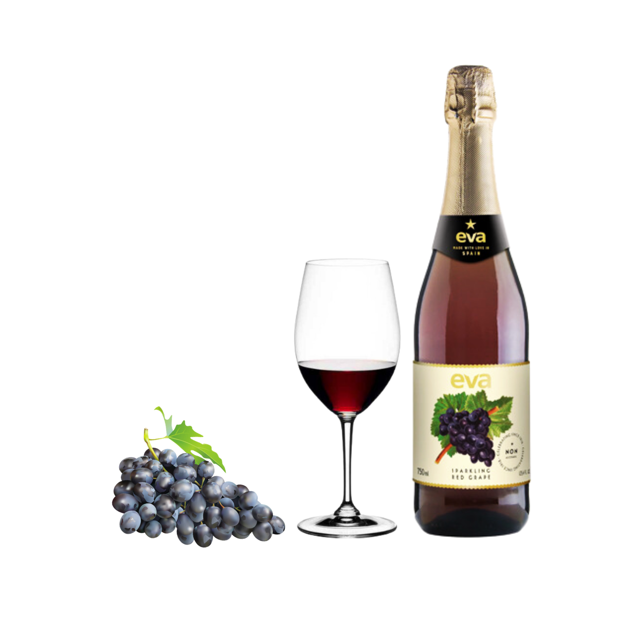 Nước trái cây có ga EVA vị Nho đỏ 750 ml (I0015811)